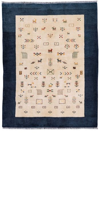 Bild von Gabbeh aus Persien in der Größe 200 x 155 cm