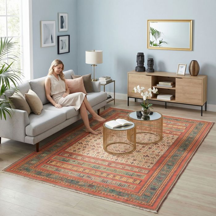 handgewebter Sumackkelim Afschar-Tabii aus Persien Maß 297x200 cm