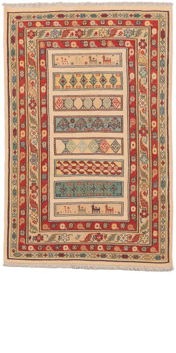 Bild von Afschar-Tabii aus Persien in der Größe 148 x 97 cm