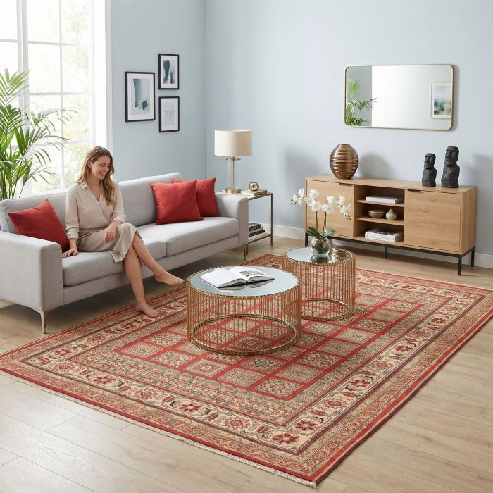 handgewebter Sumackkelim Afschar-Tabii aus Persien Maß 288x206 cm