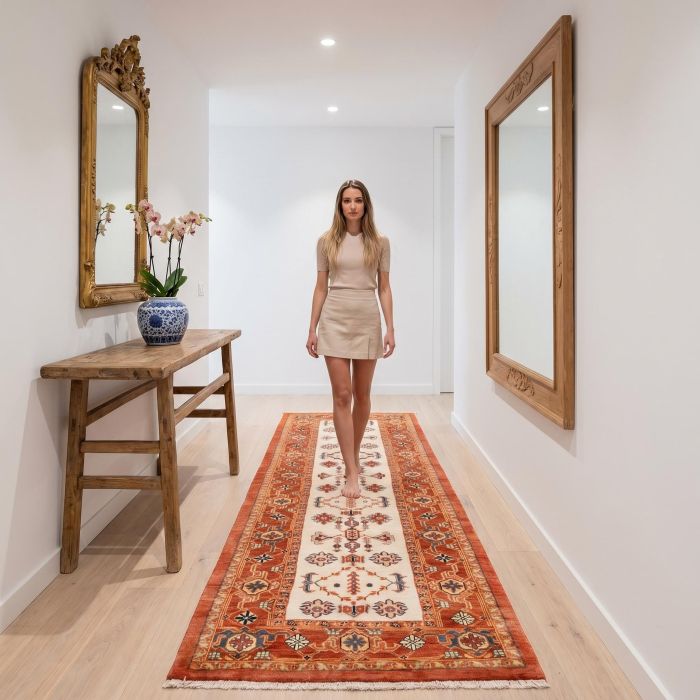 handgeknüpfter Orienteppich Ghadimi aus Persien Maß 292x90 cm