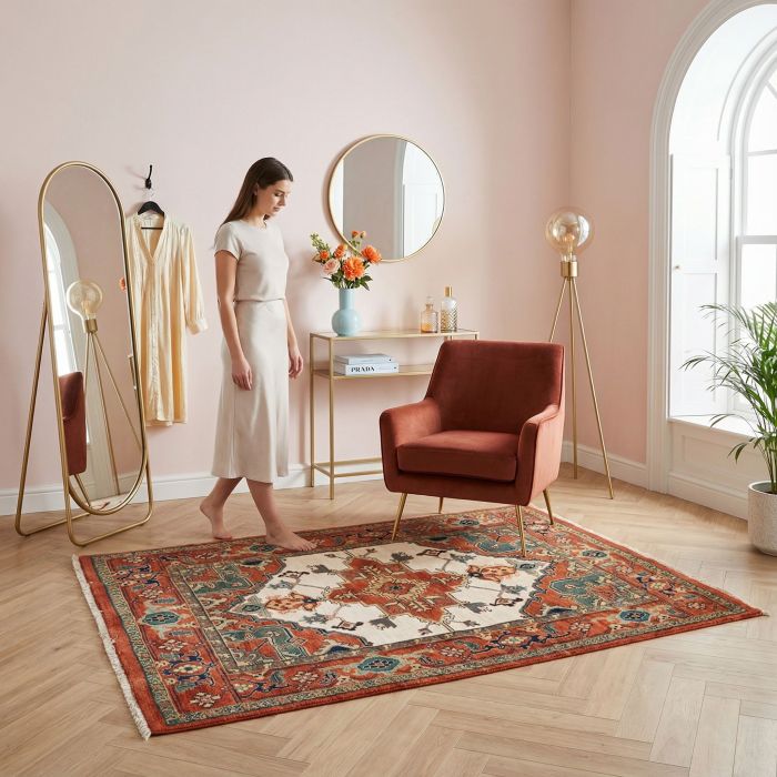 handgeknüpfter Orienteppich Ghadimi aus Persien Maß 182x138 cm