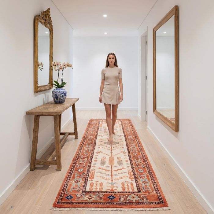 handgeknüpfter Orienteppich Ghadimi aus Persien Maß 314x98 cm