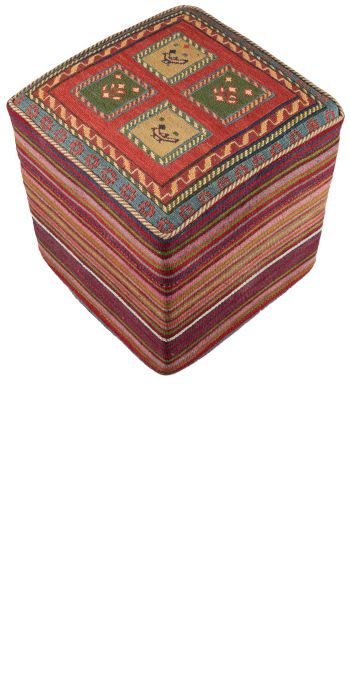 Bild von Afschar-Tabii-Sitzwürfel aus Persien in der Größe 44 x 42 cm