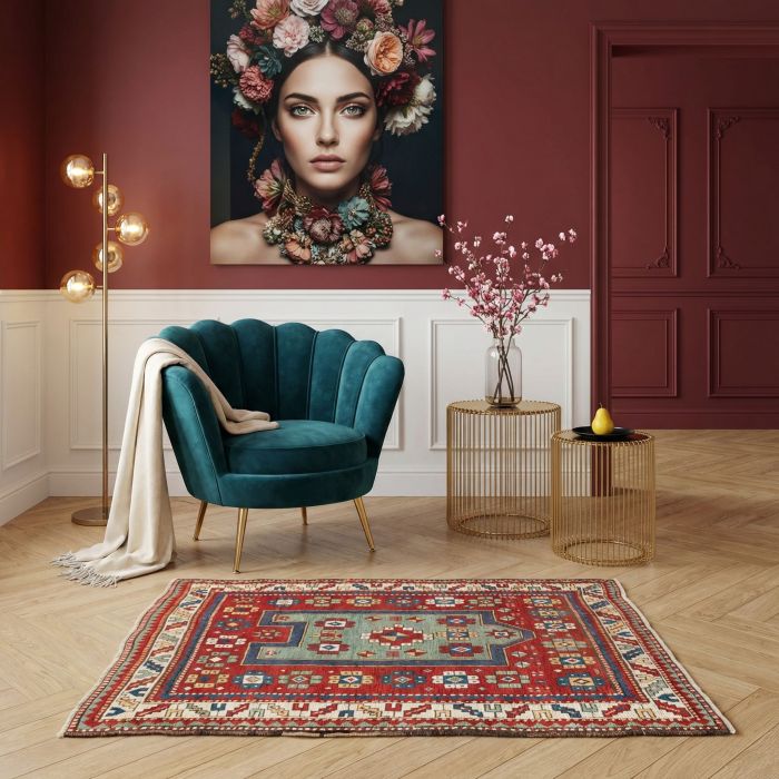handgeknüpfter Orienteppich Kazak aus Kaukasus Maß 160x115 cm