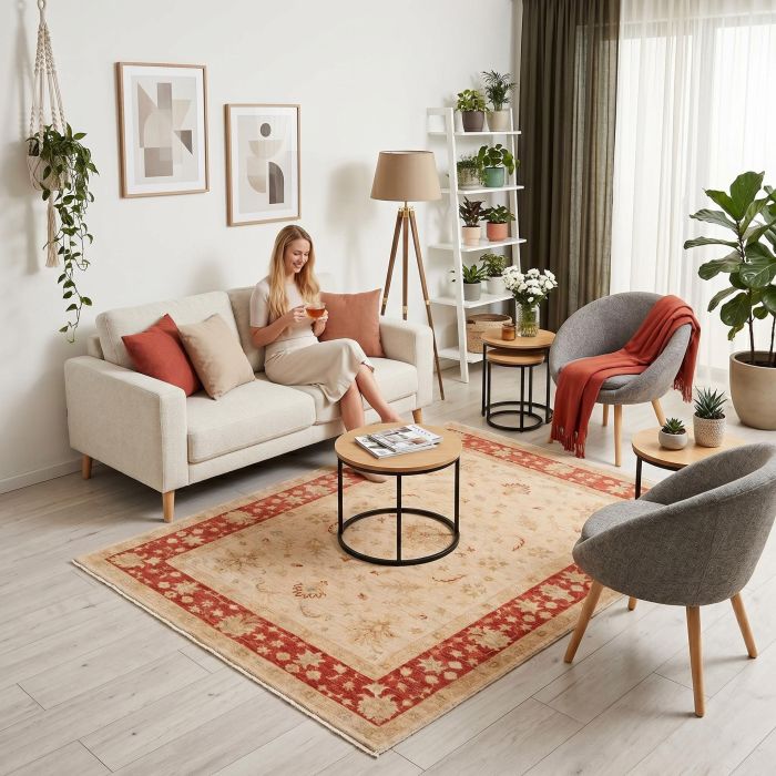 handgeknüpfter Orienteppich Ferahan aus Afghanistan Maß 196x157 cm