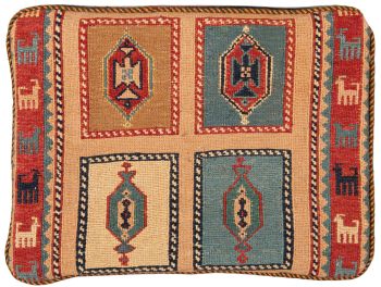 Bild von Afschar-Tabii-Kissen aus Persien in der Größe 45 x 35 cm