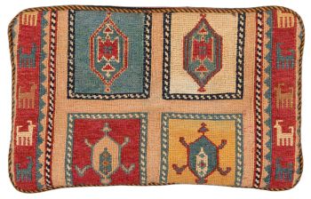 Bild von Afschar-Tabii-Kissen aus Persien in der Größe 47 x 30 cm