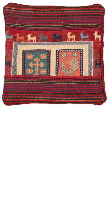 Bild von Afschar-Tabii-Kissen aus Persien in der Größe 45 x 43 cm