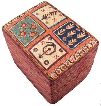 Bild von Afschar-Tabii-Sitzwürfel aus Persien in der Größe 50 x 38 cm
