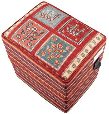 Bild von Afschar-Tabii-Sitzwürfel aus Persien in der Größe 46 x 37 cm