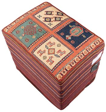Bild von Afschar-Tabii-Sitzwürfel aus Persien in der Größe 52 x 40 cm