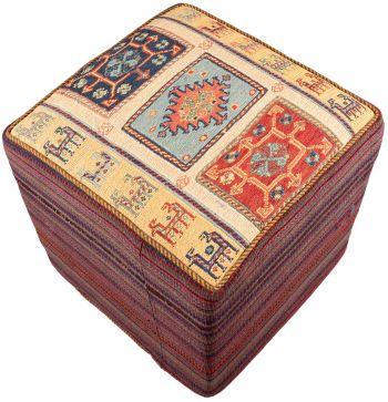 Bild von Afschar-Tabii-Sitzwürfel aus Persien in der Größe 48 x 45 cm