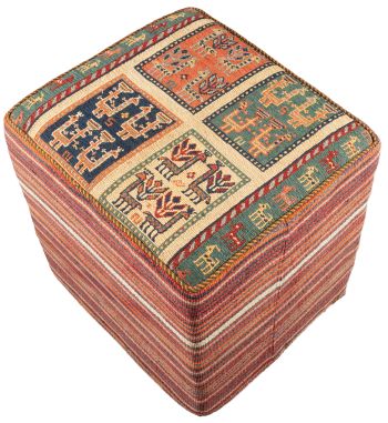 Bild von Afschar-Tabii-Sitzwürfel aus Persien in der Größe 46 x 42 cm