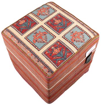 Bild von Afschar-Tabii-Sitzwürfel aus Persien in der Größe 47 x 44 cm
