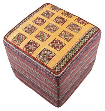 Bild von Afschar-Tabii-Sitzwürfel aus Persien in der Größe 50 x 46 cm
