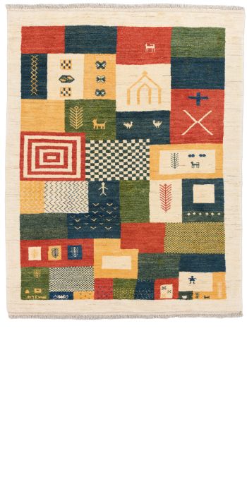 Bild von Gabbeh aus Persien in der Größe 208 x 164 cm