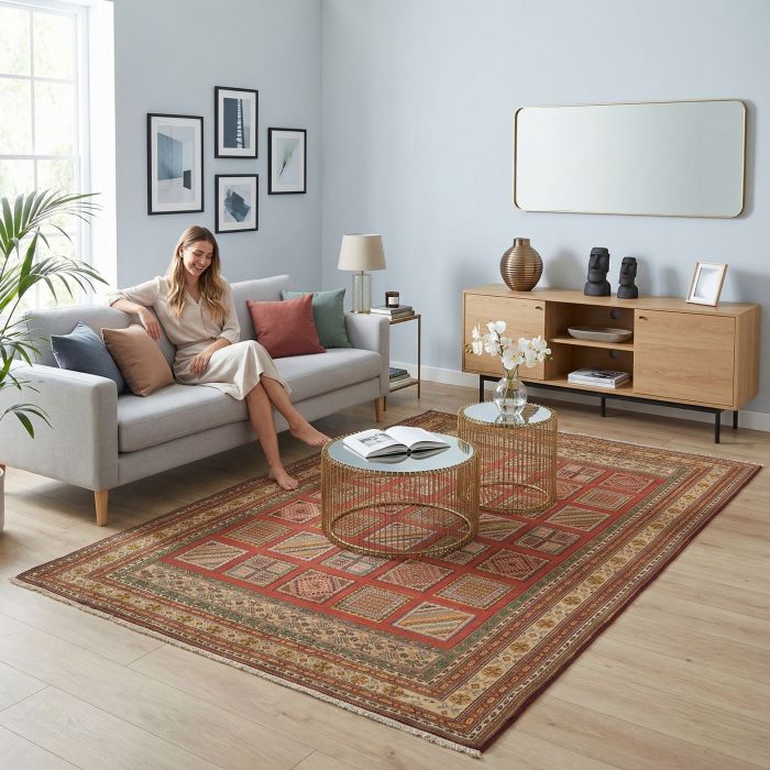 handgewebter Sumackkelim Afschar-Tabii aus Persien Maß 300x193 cm