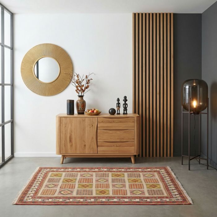 handgewebter Sumackkelim Afschar-Tabii aus Persien Maß 144x100 cm