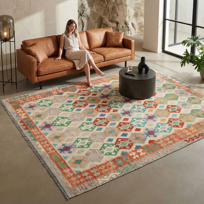 handgewebter Kelim Ghazghar aus Afghanistan Maß 300x243 cm