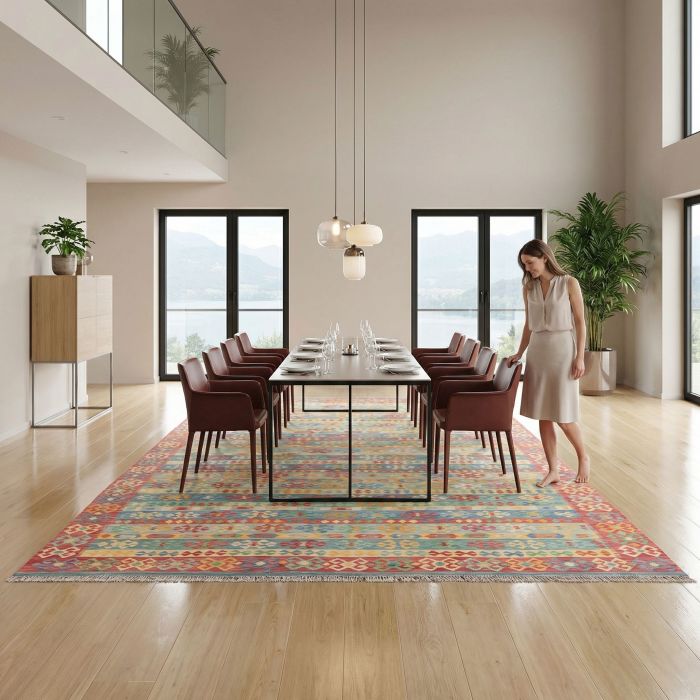 handgewebter Kelim Ghazghar aus Afghanistan Maß 424x306 cm