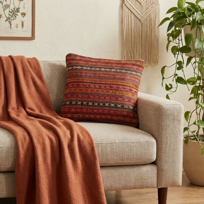 handgewebter Kelim Schahsawan-Kissen aus Persien Maß 58x48 cm