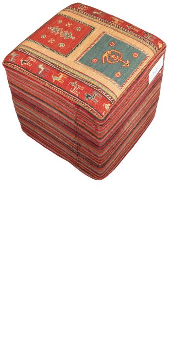 Bild von Afschar-Tabii-Sitzwürfel aus Persien in der Größe 43 x 43 cm