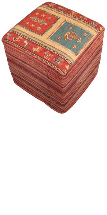 Bild von Afschar-Tabii-Sitzwürfel aus Persien in der Größe 43 x 43 cm