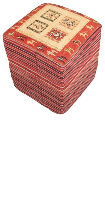 Bild von Afschar-Tabii-Sitzwürfel aus Persien in der Größe 40 x 40 cm