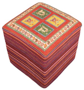 Bild von Afschar-Tabii-Sitzwürfel aus Persien in der Größe 45 x 45 cm