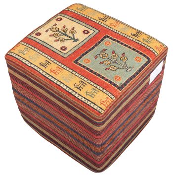 Bild von Afschar-Tabii-Sitzwürfel aus Persien in der Größe 47 x 48 cm