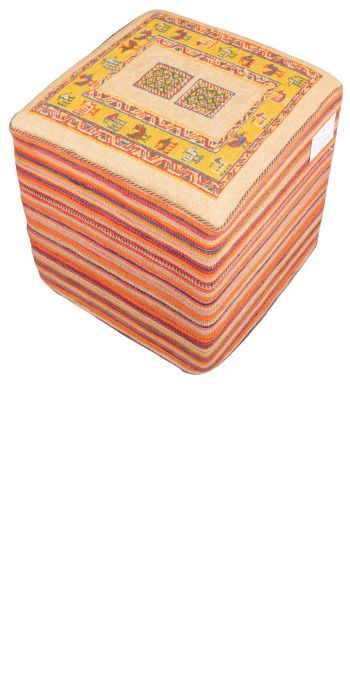 Bild von Afschar-Tabii-Sitzwürfel aus Persien in der Größe 48 x 44 cm