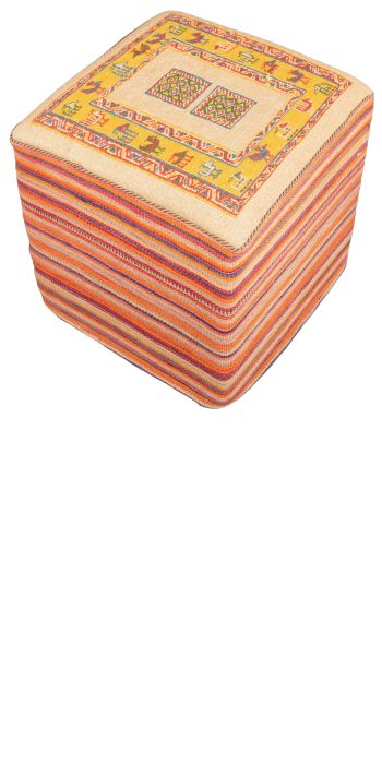 Bild von Afschar-Tabii-Sitzwürfel aus Persien in der Größe 48 x 44 cm