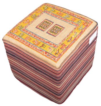 Bild von Afschar-Tabii-Sitzwürfel aus Persien in der Größe 47 x 47 cm