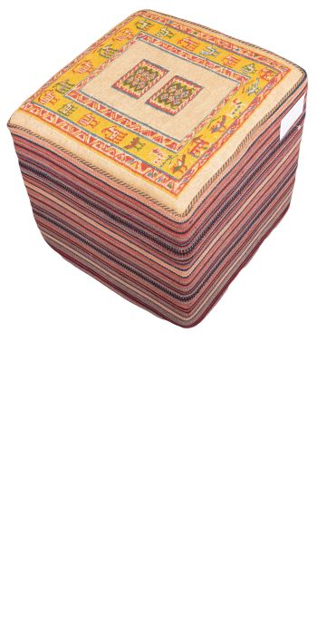 Bild von Afschar-Tabii-Sitzwürfel aus Persien in der Größe 47 x 47 cm