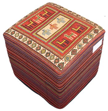 Bild von Afschar-Tabii-Sitzwürfel aus Persien in der Größe 45 x 48 cm