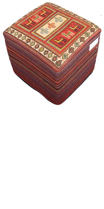 Bild von Afschar-Tabii-Sitzwürfel aus Persien in der Größe 45 x 48 cm