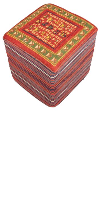 Bild von Afschar-Tabii-Sitzwürfel aus Persien in der Größe 42 x 42 cm