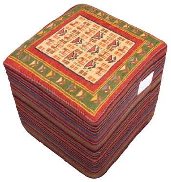 Bild von Afschar-Tabii-Sitzwürfel aus Persien in der Größe 48 x 45 cm