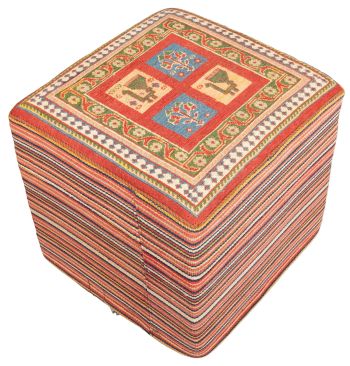 Bild von Afschar-Tabii-Sitzwürfel aus Persien in der Größe 50 x 50 cm