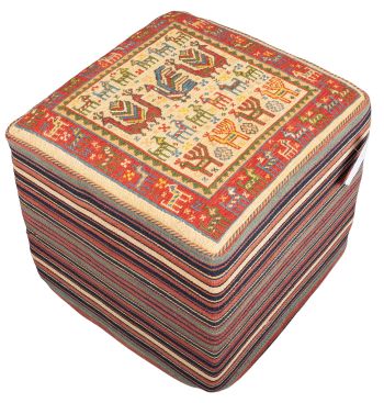 Bild von Afschar-Tabii-Sitzwürfel aus Persien in der Größe 50 x 50 cm