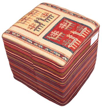 Bild von Afschar-Tabii-Sitzwürfel aus Persien in der Größe 45 x 48 cm