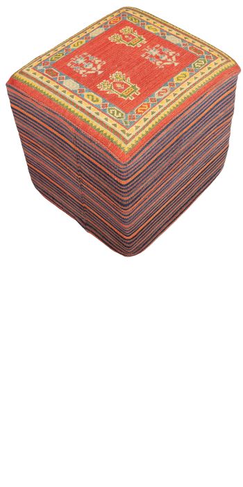 Bild von Afschar-Tabii-Sitzwürfel aus Persien in der Größe 49 x 45 cm