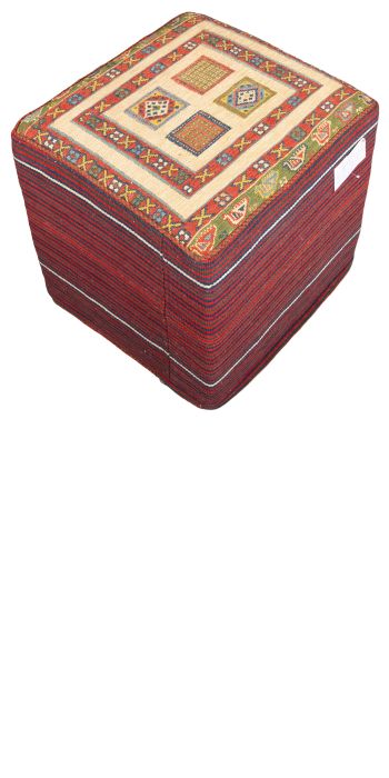 Bild von Afschar-Tabii-Sitzwürfel aus Persien in der Größe 49 x 45 cm