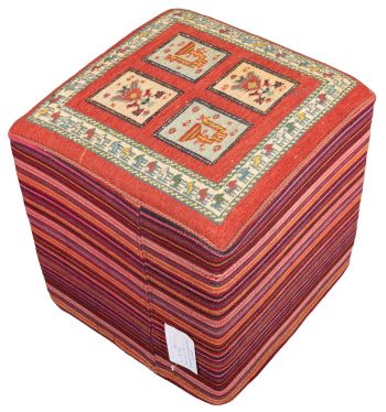Bild von Afschar-Tabii-Sitzwürfel aus Persien in der Größe 46 x 46 cm