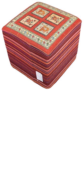 Bild von Afschar-Tabii-Sitzwürfel aus Persien in der Größe 46 x 46 cm