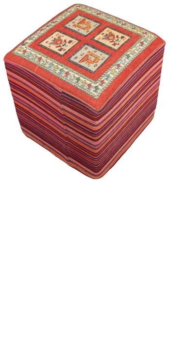 Bild von Afschar-Tabii-Sitzwürfel aus Persien in der Größe 46 x 46 cm