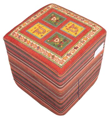 Bild von Afschar-Tabii-Sitzwürfel aus Persien in der Größe 45 x 45 cm