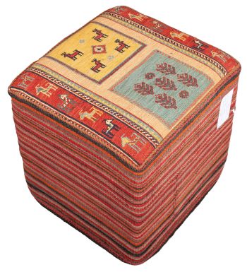 Bild von Afschar-Tabii-Sitzwürfel aus Persien in der Größe 45 x 43 cm