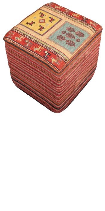 Bild von Afschar-Tabii-Sitzwürfel aus Persien in der Größe 45 x 43 cm